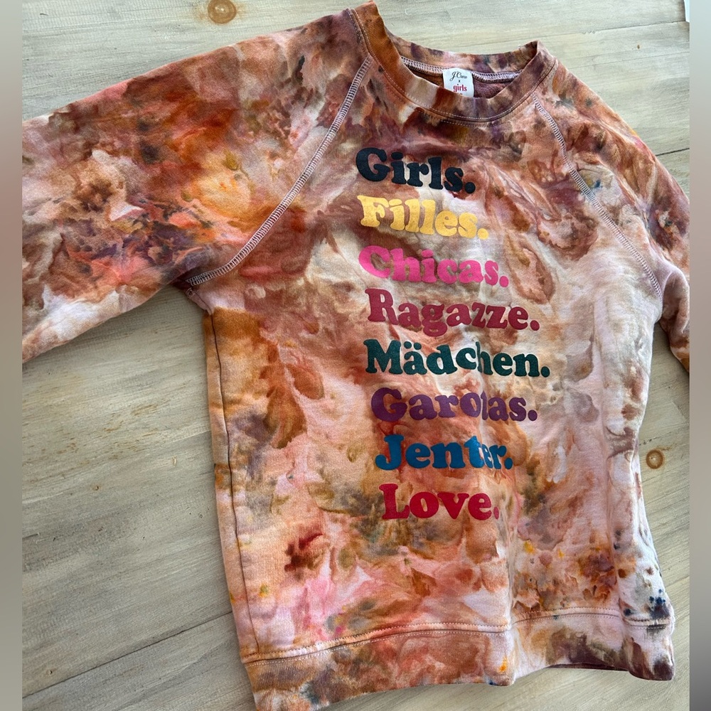Custom tie-dye J.Crew girls Inc. crewneck xsmall one of a kind! - Picture 9 of 10